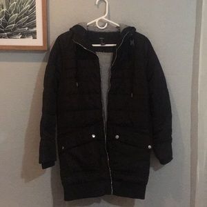 Forever 21 NWT black puffer jacket .